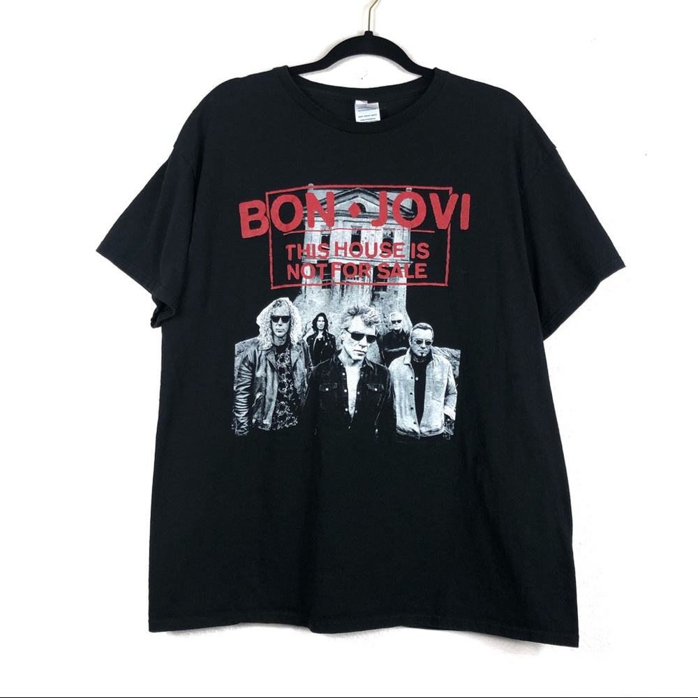 Bon Jovi 80’s Band Black Graphic Tee Men’s XL